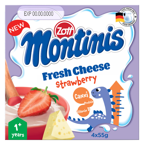 Phô mai tươi Montinis vị Dâu 220gr (4*55gr)