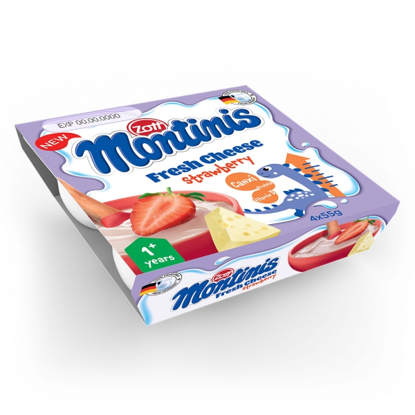 Phô mai tươi Montinis vị Dâu 220gr (4*55gr)