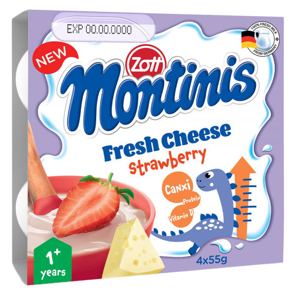 Phô mai tươi Montinis vị Dâu 220gr (4*55gr)