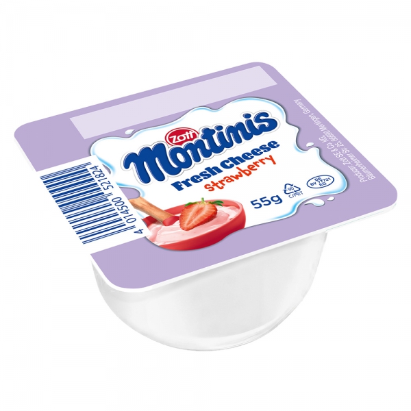 Phô mai tươi Montinis vị Dâu 220gr (4*55gr)