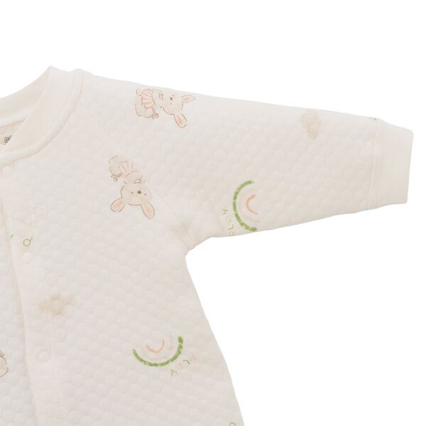 Bodysuit đông vải dày Animo MN0925028 (0-12M, Trắng)