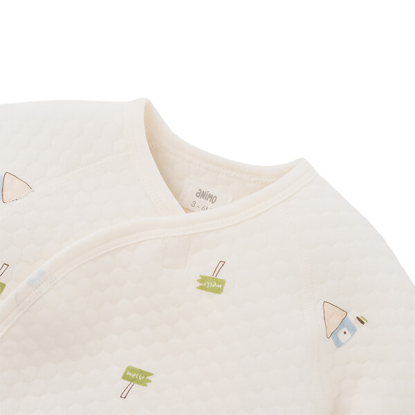 Bodysuit đông vải dày Animo MN0925027 (0-12M,Trắng)