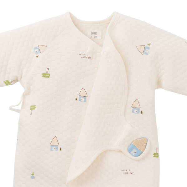 Bodysuit đông vải dày Animo MN0925027 (0-12M,Trắng)