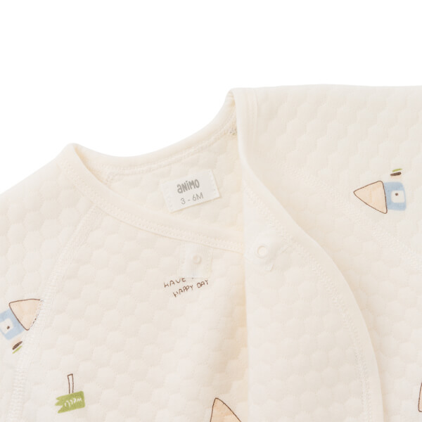Bodysuit đông vải dày Animo MN0925027 (0-12M,Trắng)