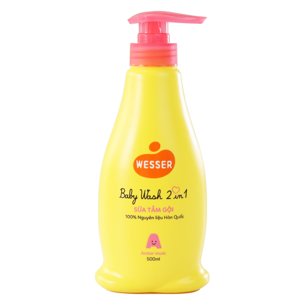 Sữa tắm gội Wesser 2 in 1 500ml (Hồng)