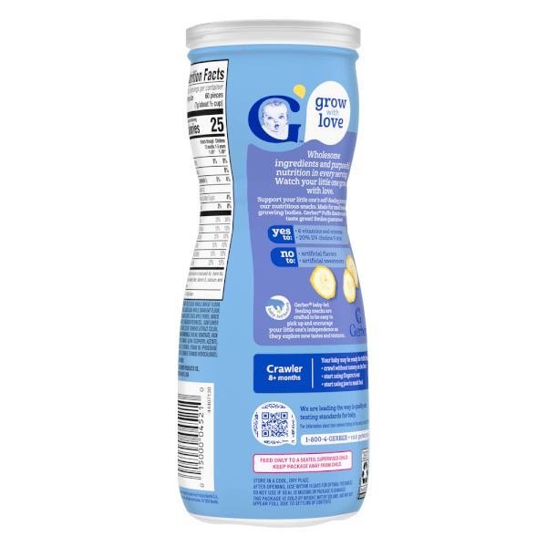 Thực phẩm bổ sung Bánh ăn dặm Gerber Puffs vị chuối *giao bao bì ngẫu nhiên*