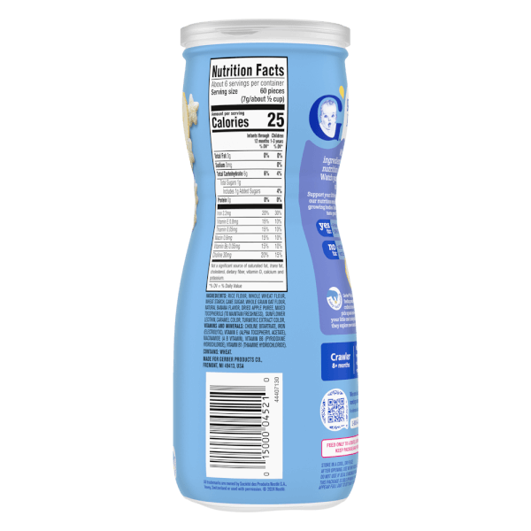 Thực phẩm bổ sung Bánh ăn dặm Gerber Puffs vị chuối *giao bao bì ngẫu nhiên*