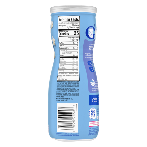 Thực phẩm bổ sung Bánh ăn dặm Gerber Puffs vị việt quất *giao bao bì ngẫu nhiên*
