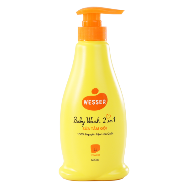 Sữa tắm gội Wesser 2 in 1 500ml Hương phấn (Cam)