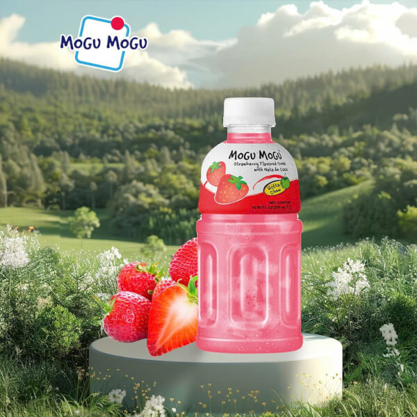 Combo 2 Nước uống Mogu Mogu vị Dâu với Thạch Dừa 320ml