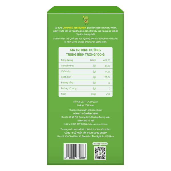 Ngũ cốc hạt Dưỡng mầm xanh Anpaso 500g