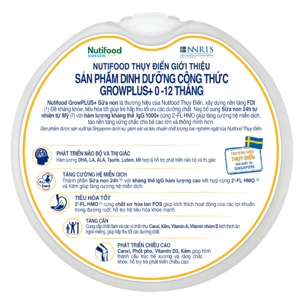 Sữa GrowPLUS+ Sữa non Vàng 800g (0-12 tháng)