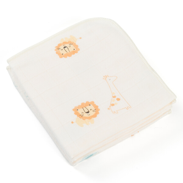 Khăn gạc sợi tre 4 lớp Animo T2304_NBA004 (25x25cm,5 cái) (giao màu ngẫu nhiên)