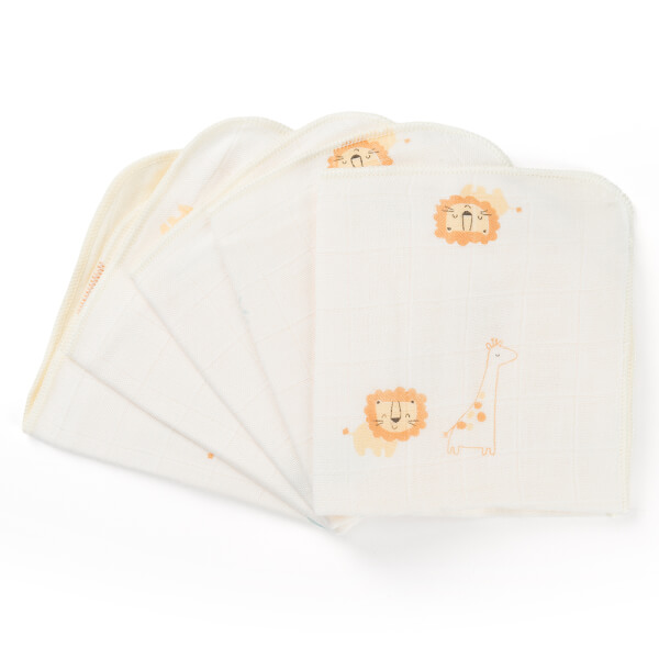 Khăn gạc sợi tre 4 lớp Animo T2304_NBA004 (25x25cm,5 cái) (giao màu ngẫu nhiên)