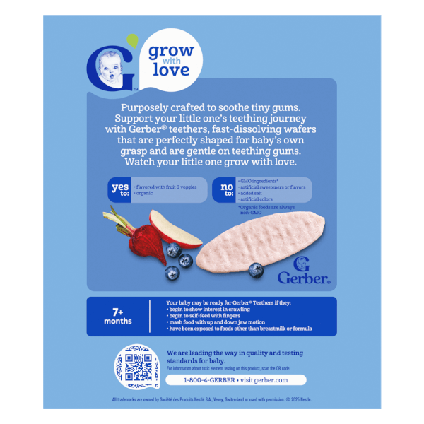 Combo 2 Bánh gạo hữu cơ Gerber Organic vị việt quất táo củ cải đỏ *giao ngẫu nhiên*