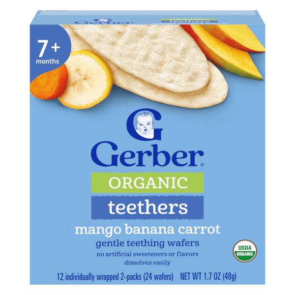 Bánh gạo hữu cơ Gerber Organic vị xoài chuối cà rốt *giao ngẫu nhiên*