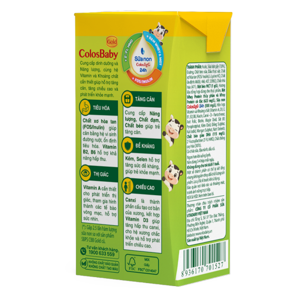 Sữa uống dinh dưỡng Colosbaby 110ml, lốc 4 hộp (trên 1 tuổi) (giao bao bì ngẫu nhiên)
