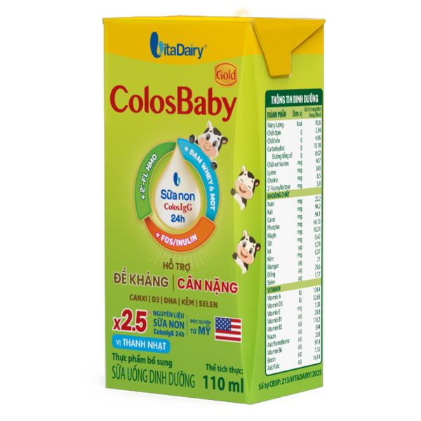 Sữa uống dinh dưỡng Colosbaby 110ml, lốc 4 hộp (trên 1 tuổi) (giao bao bì ngẫu nhiên)