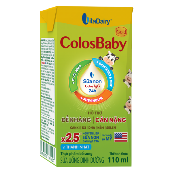 Sữa uống dinh dưỡng Colosbaby 110ml, lốc 4 hộp (trên 1 tuổi) (giao bao bì ngẫu nhiên)