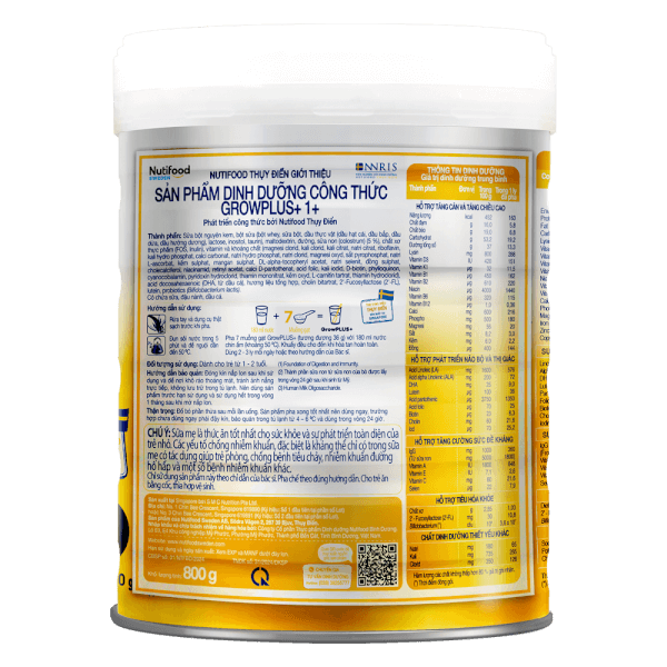 Sữa GrowPLUS+ Sữa Non Vàng 800g (Từ 1 tuổi)