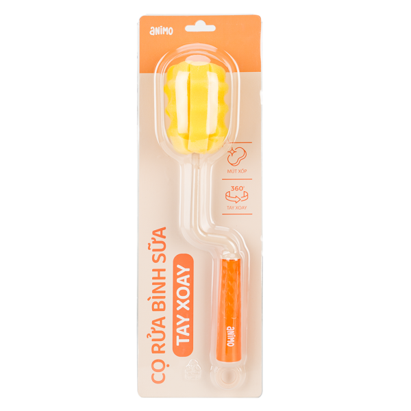 Cọ rửa bình sữa tay xoay Animo