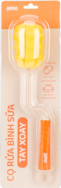 Cọ rửa bình sữa tay xoay Animo