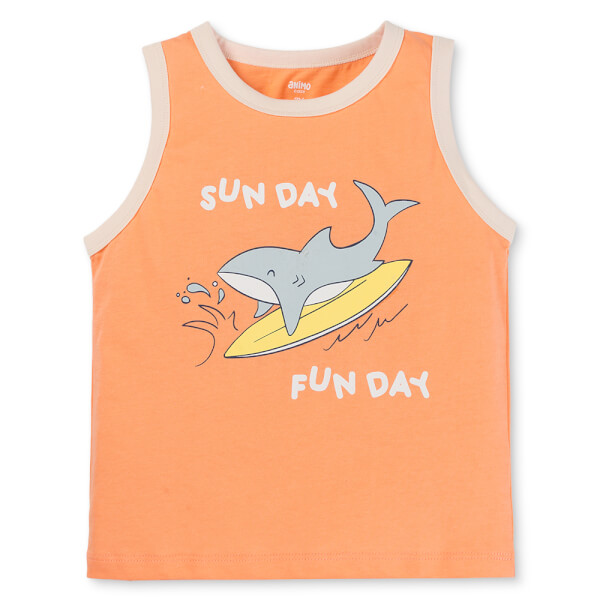 Bộ bé trai áo sát nách quần ngắn Animo easy (1-4Y) HN0725011