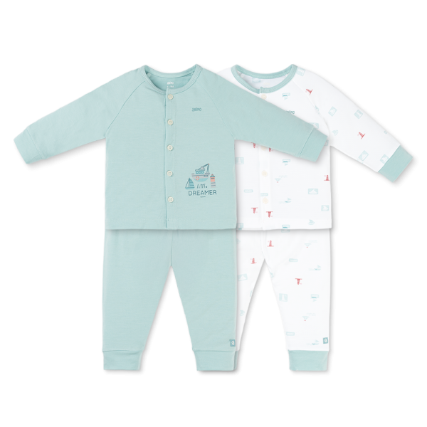 Set 2 Bộ kháng khuẩn Modal dài Animo BMC0925004 (0-24M,Bạc hà-trắng,DD06)