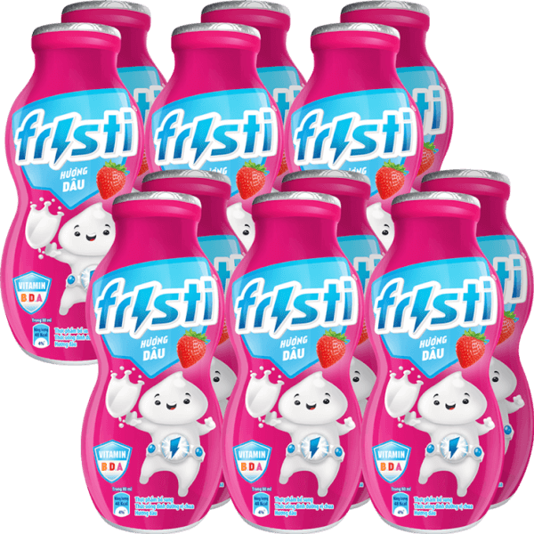 Combo 2 Sữa chua uống Fristi hương dâu 80ml (lốc 6 chai)