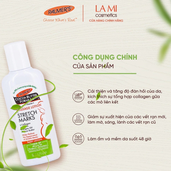 Lotion ngăn ngừa và giảm vết rạn khi mang thai hoặc lên cân Palmer