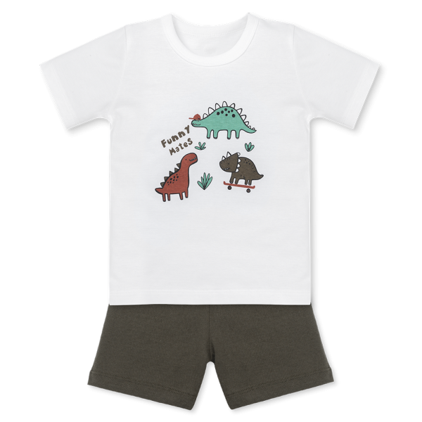 Bộ bé trai ngắn Animo Easy HN0925073 (1Y,Trắng-rêu, NN02)