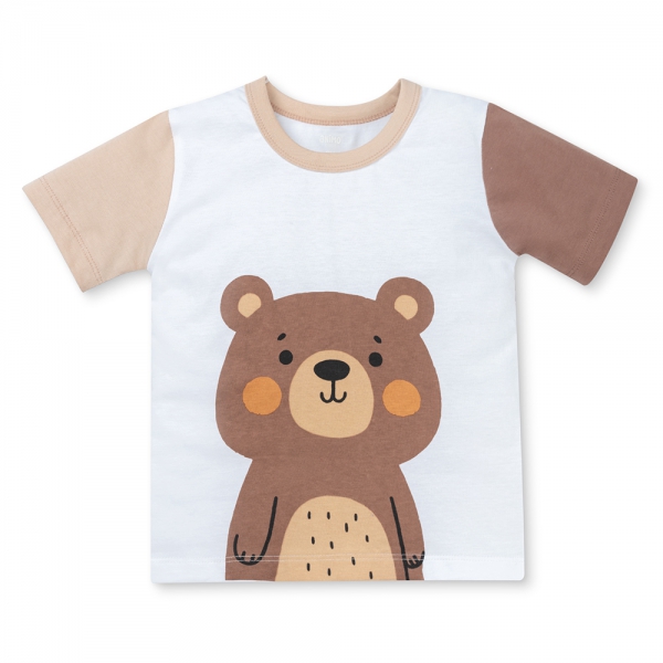 Bộ bé trai ngắn Animo Easy HN0925064 (1Y,Trắng-nâu, NN02)