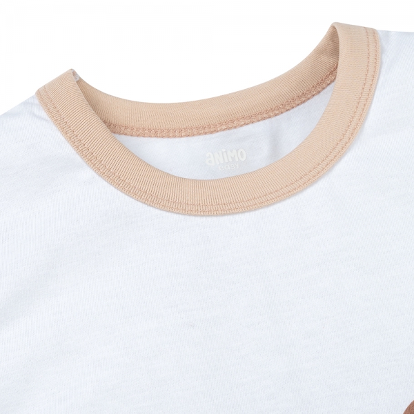 Bộ bé trai ngắn Animo Easy HN0925064 (1Y,Trắng-nâu, NN02)