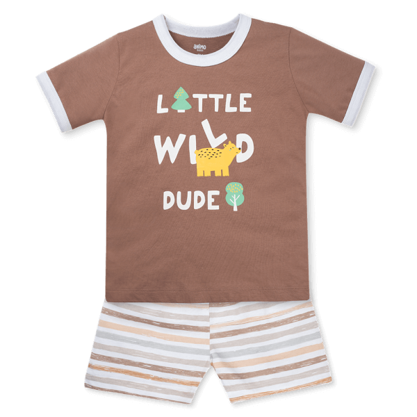 Bộ bé trai ngắn Animo Easy HN0925058 (1Y,Nâu-trắng, DD02)