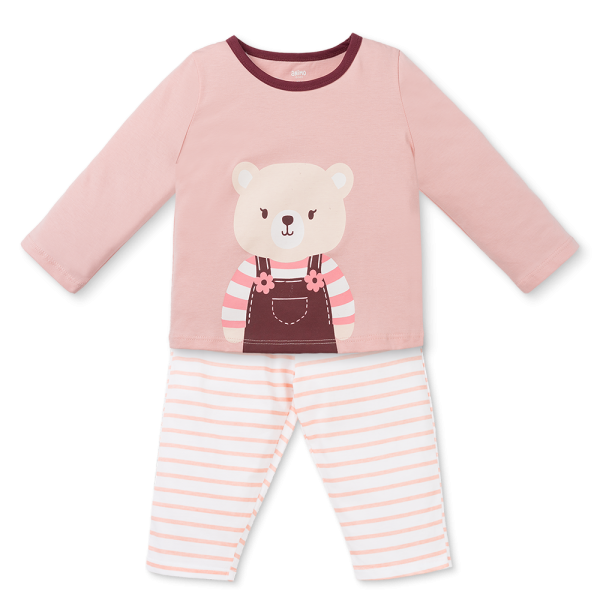 Bộ bé gái dài Animo Easy TX1125010 (2Y,Hồng-trắng,TT02)