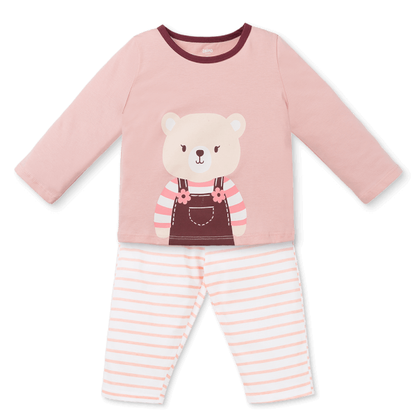 Bộ bé gái dài Animo Easy TX1125010 (2Y,Hồng-trắng,TT02)