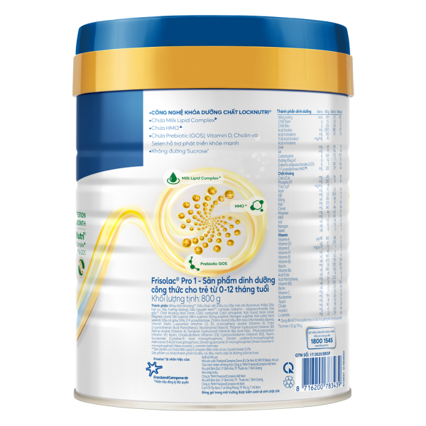 SPDDCT Frisolac Pro 1, 800g (0 -12 tháng)