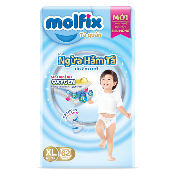 Molfix tã quần Oxygen size XL 62 Ultra