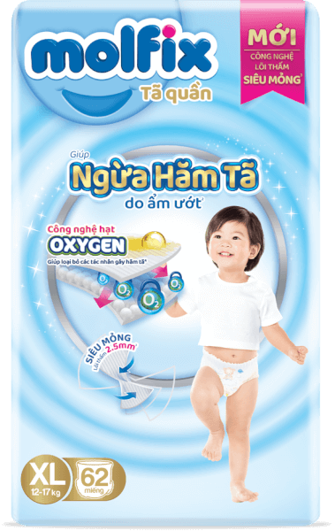 Molfix tã quần Oxygen size XL 62 Ultra
