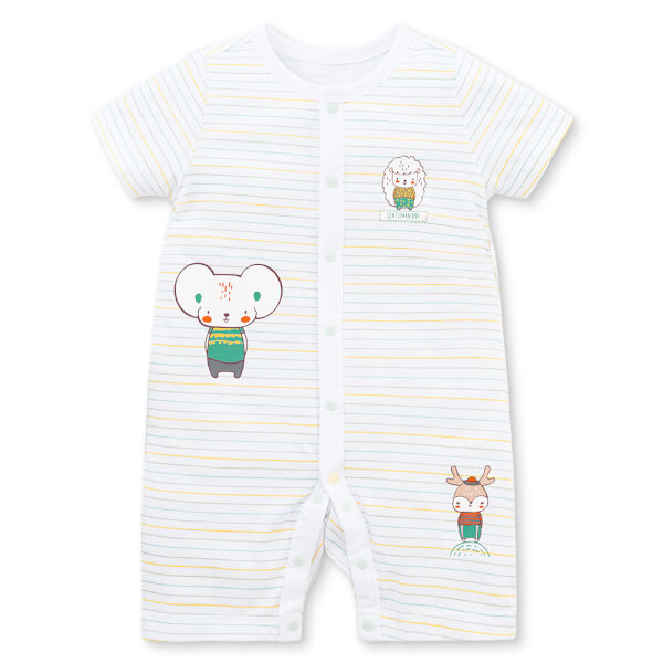 Bodysuit bé trai đùi bst friends Animo VD0825041 (0-12M, Trắng, NN02)