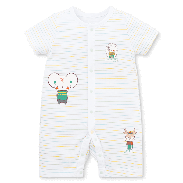 Bodysuit bé trai đùi bst friends Animo VD0825041 (0-12M, Trắng, NN02)