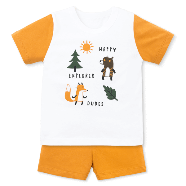 Bộ bé trai ngắn Animo Easy HN0925050 (1-4Y,Trắng-vàng, NN02)