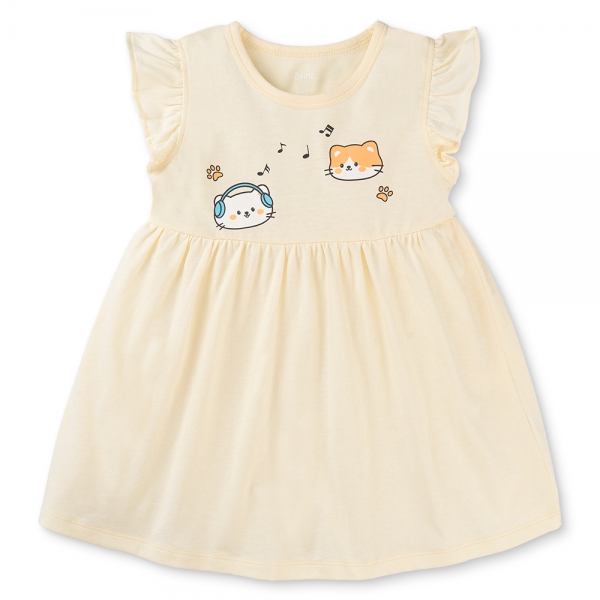 Đầm bé gái Animo Easy LU0925062 (1-4Y,Kem,NN02)