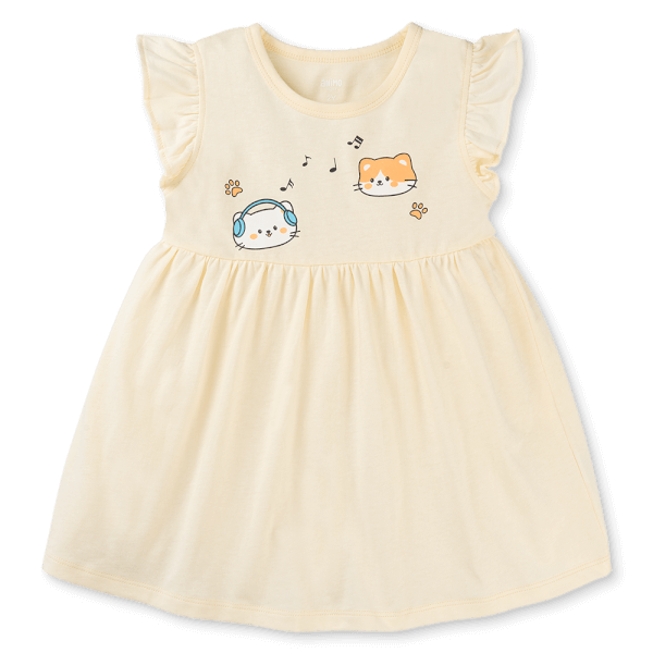Đầm bé gái Animo Easy LU0925062 (1-4Y,Kem,NN02)