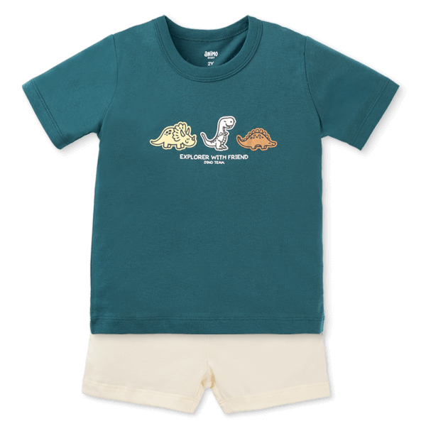 Bộ bé trai ngắn Animo Easy HN1125048 (1-4Y,Lá-kem)