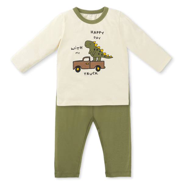 Bộ bé trai dài Animo Easy HN1025009 (1-4Y,Kem-lá, NN02)