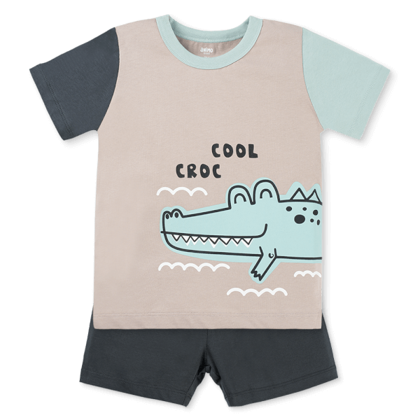 Bộ bé trai ngắn Animo Easy HN1025005 (1-4Y,Xám, NN02)