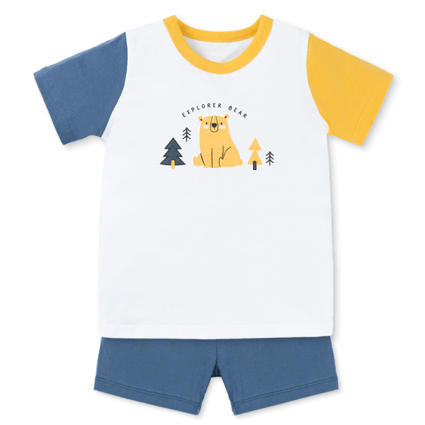 Bộ bé trai ngắn Animo Easy HN0925063 (1-4Y,Trắng-dương, NN01)