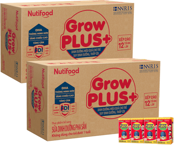 Combo 2 thùng SPDDPS GrowPLUS  Đỏ 110ml (lốc 4 hộp) - Thùng