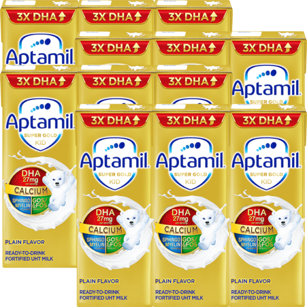 Combo 4 Sữa pha sẵn Aptamil Super Gold Kid 180ml (lốc 3 hộp)